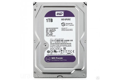 Жесткий диск SATA-3 1Tb WD Purple 5400rpm Cache 64MB