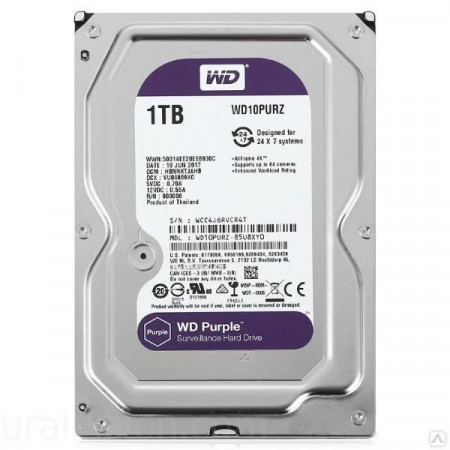 Жесткий диск SATA-3 1Tb WD Purple 5400rpm Cache 64MB Жесткий диск SATA-3 1Tb WD Purple 5400rpm Cache 64MB