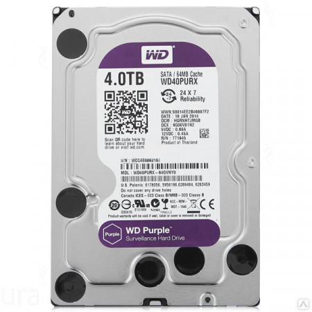 Жесткий диск SATA-3 4Tb WD Purple 5400rpm Жесткий диск SATA-3 4Tb WD Purple 5400rpm