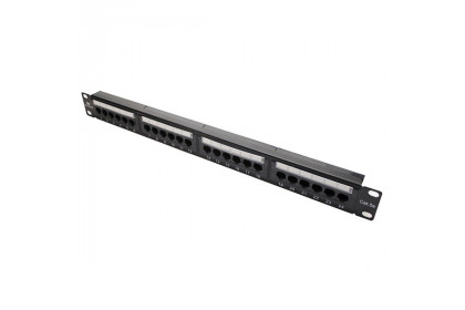 Коммутационная панель кат.5е, UTP, 19", 1U, 24хRJ45, 568A/В, черный
